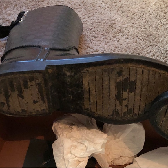 Coach Black Tristee Outline Rain Boots SG C/rub sz 8m black / smoke black - Picture 8 of 10